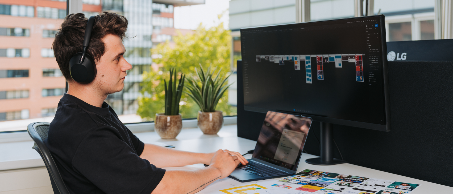 Designer working behind laptop