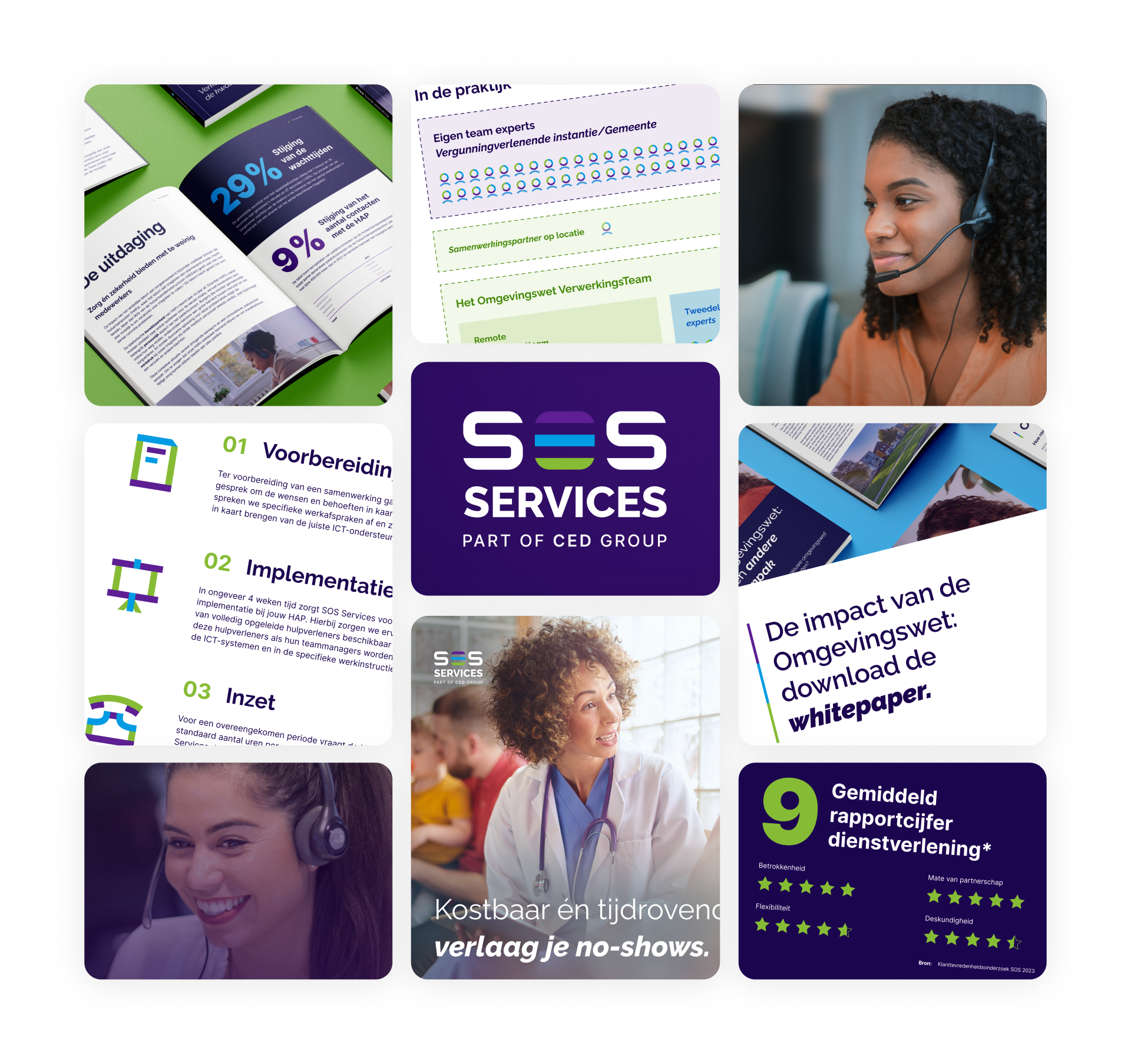 Moodboard van SOS services 